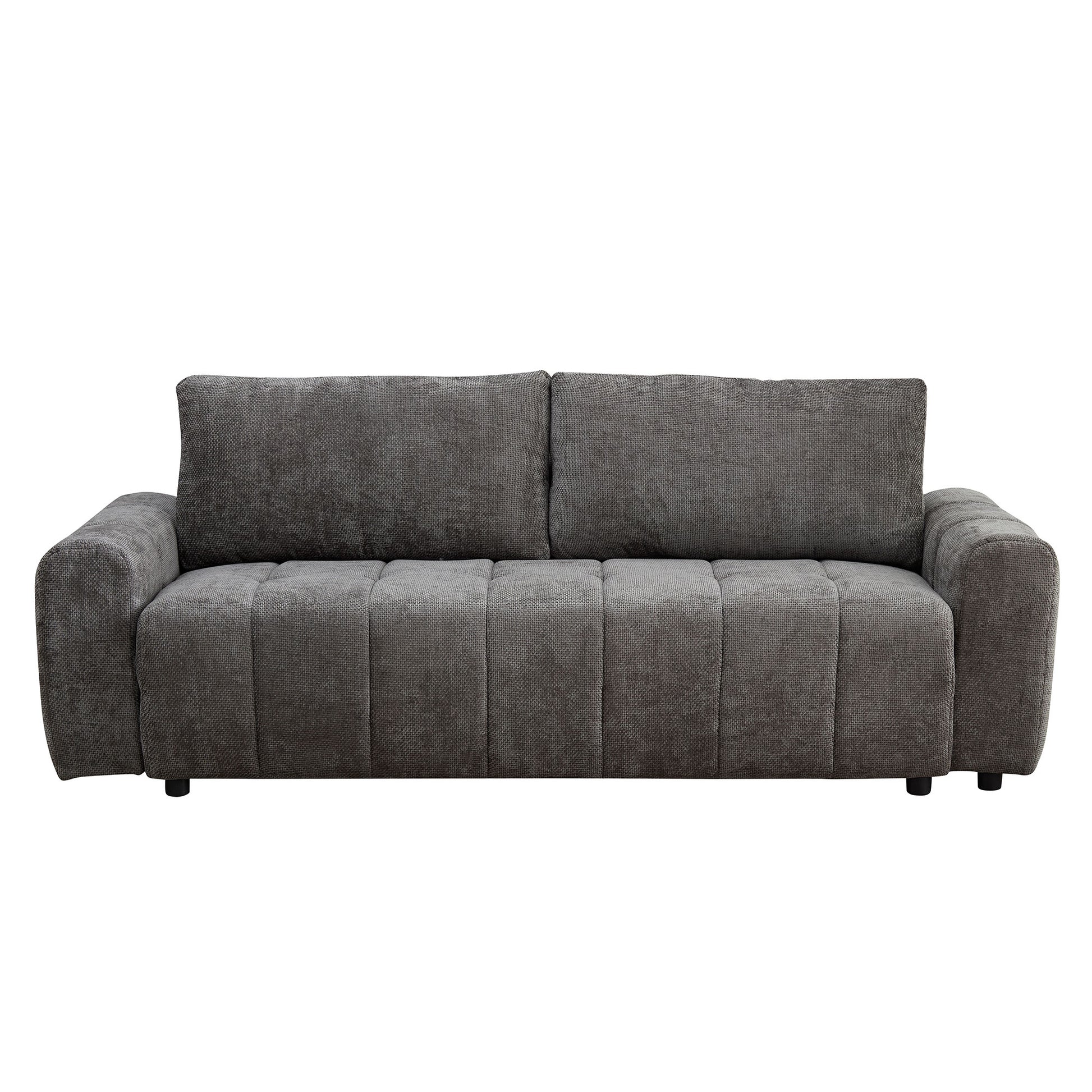 94.49''Sleeper Sofa, Sofa Bed 2 In 1 Pull Out Couch Bed With Storage Chaise For Living Room, Sofa Sleeper With Pull Out Bed, Dark Grey Couch Dark Grey Fabric 3 Seat