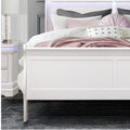 Charlston White King Bed With Led White Solid Wood Mdf