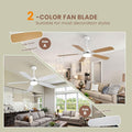 Indoor Modern 52 Inch With Dimmable 6 Speed Wind 5 Blades Remote Control Reversible Dc Motor With Led Light White Mdf