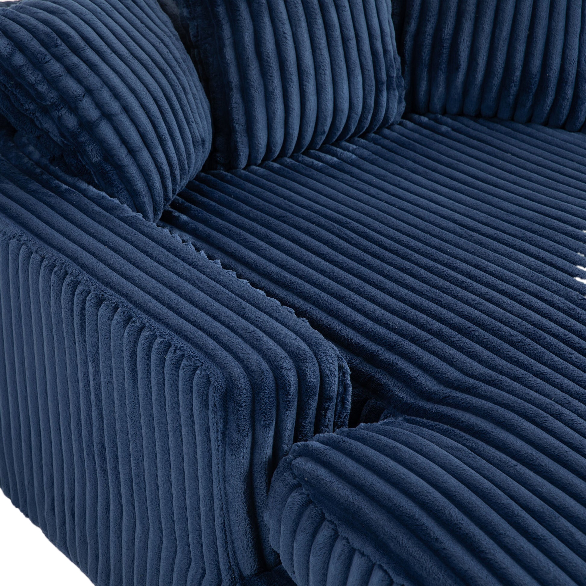 Coolmore Corduroy Lazy Sofa With 3 Back Pillows,Comfy Sofa Deep Seat Couch For Living Room,Club Navy Navy Primary Living Space Foam Corduroy 1 Seat