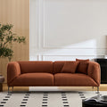 Wks2 Brown Sofa Can Be Placed In The Studio, Living Room, Attic Multiple Scenes, Modern Style Simple Fashion, Size 89.37* 35.43* High 28.74 Inches Brown Fabric 3 Seat