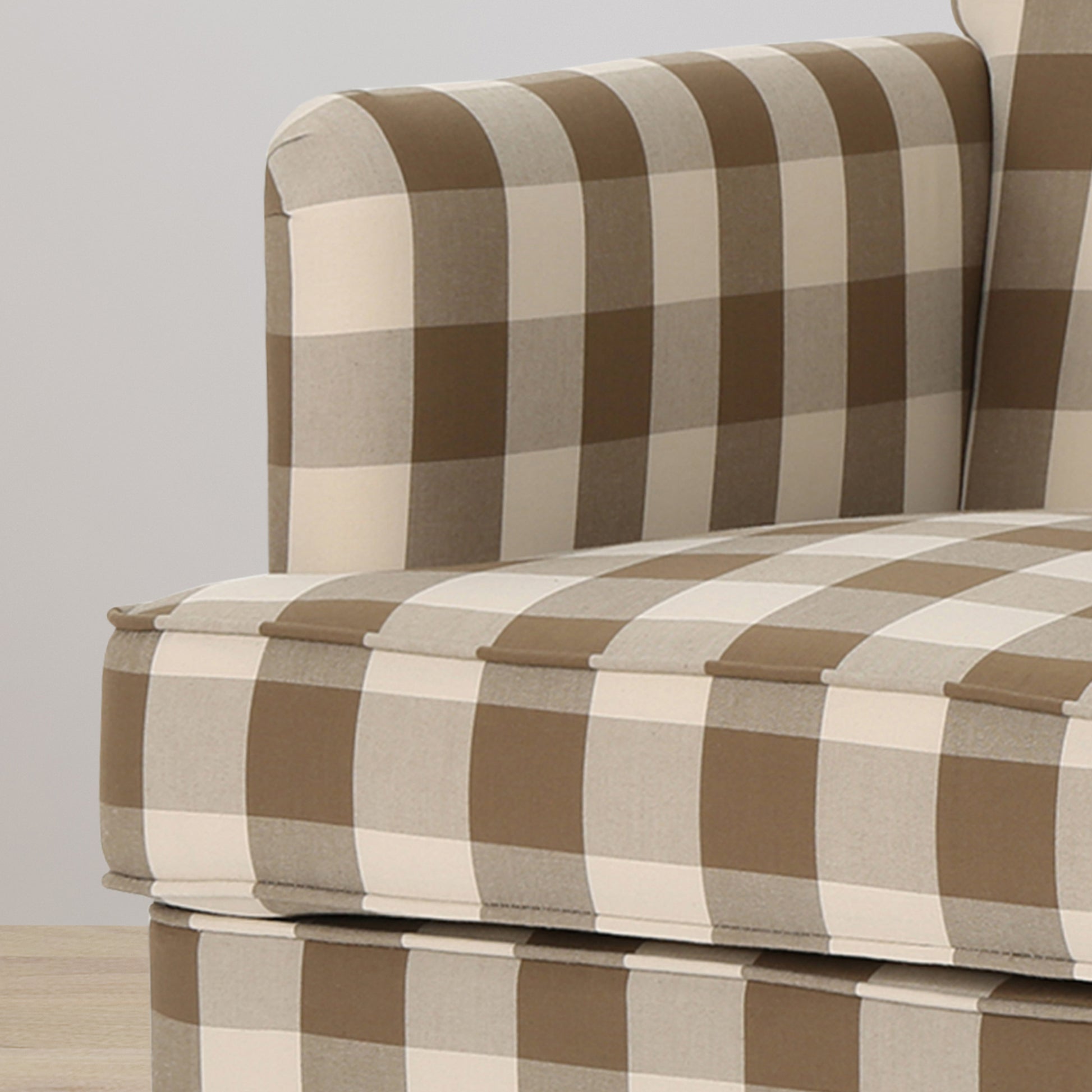 Harrison Tufted Club Chair Brown Fabric