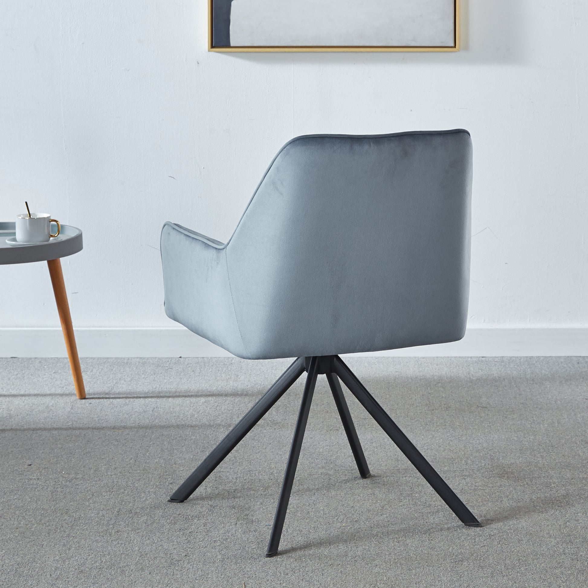 Accent Chair, Dining Chair Upholstered Backrest Seat Chairs For Home Kitchen Living Rooms Velvet Upholstered Contemporary Vanity Chair Blue Velvet