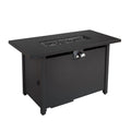 25'' H X 42'' W Steel Outdoor Fire Pit Table With Lid Black Garden & Outdoor Modern Stone Steel