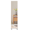 Full Length Mirror 360 Swivel Jewelry Cabinet White Mdf