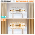 23.6 Inches Luxury Chandeliers Crystal Living Room Bedroom Decorative Lights Simple Modern Dining Room Led Lighting,For Home Decor Bulbs Not Included Golden Crystal Iron