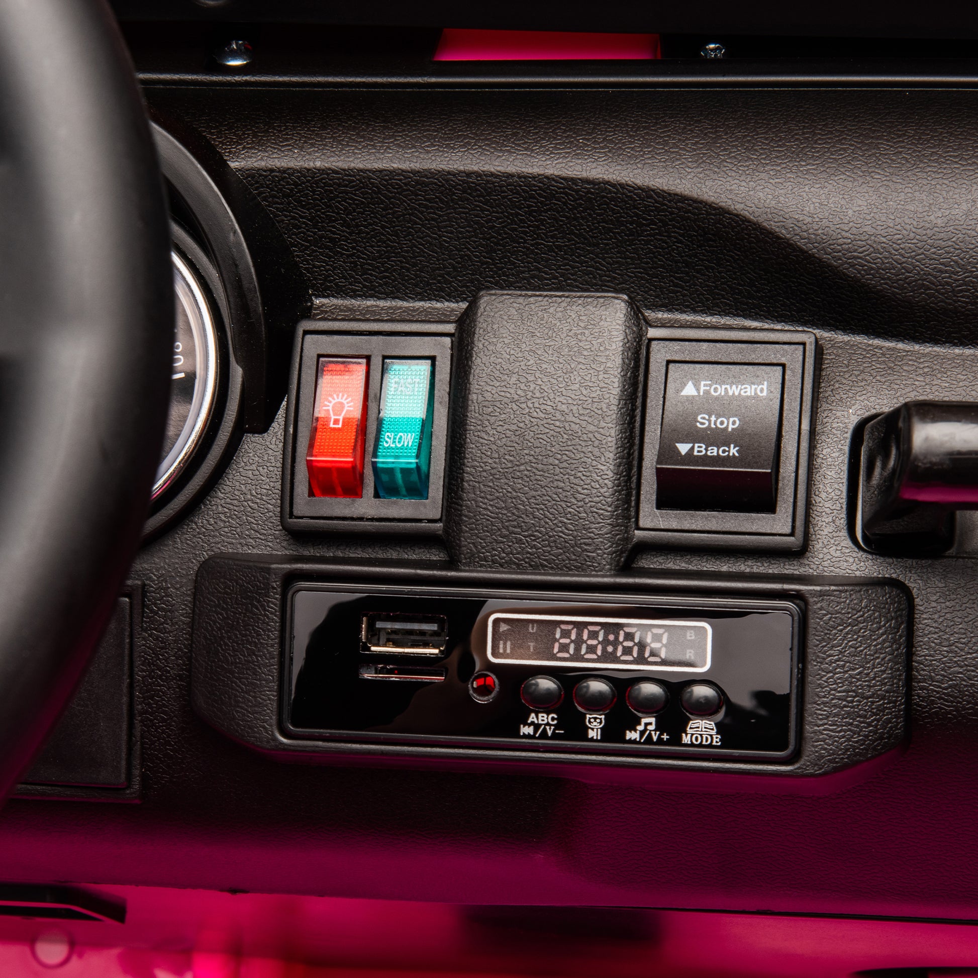 24V Two Seater Kids Ride On Truck Car W Parents Control,200W*2,Seat Width 20.28In,Four Wheel Suspension,Led Lights,Music,Mp3,Bluetooth,Two Independent Seat Belts,Suitable For Off Road For Kids Aged 3 Pink 100 149 Lbs Polypropylene