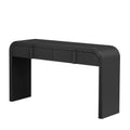 Unique Modern Rounded And Smooth Surface Console Table With 2 Drawers For Living Room And Entryway Black Black Primary Living Space Drawers Glossy Mdf