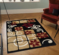 Jersey Area Rugs, Carpets For Livingroom, 7X10 Area Rugs ,3005 Black Rectangle 8&10 Black Contemporary Abstract Polypropylene