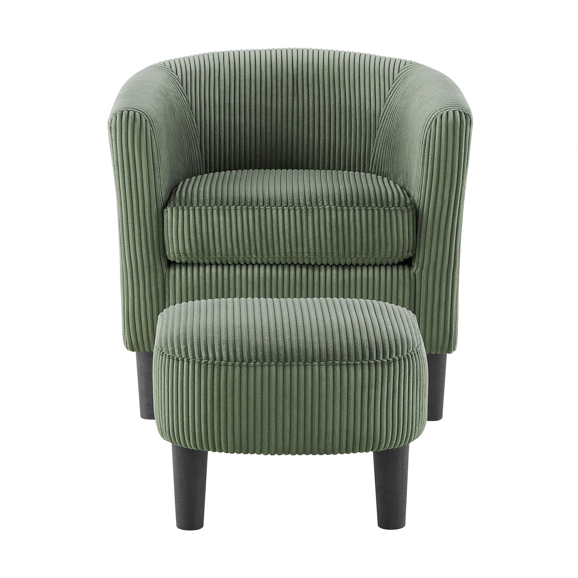 Modern Accent Chair,Upholstered Arm Chair Corduroy Single Sofa Chair With Ottoman Foot Rest Comfy Armchair For Living Room Bedroom And Office,Green Green Corduroy