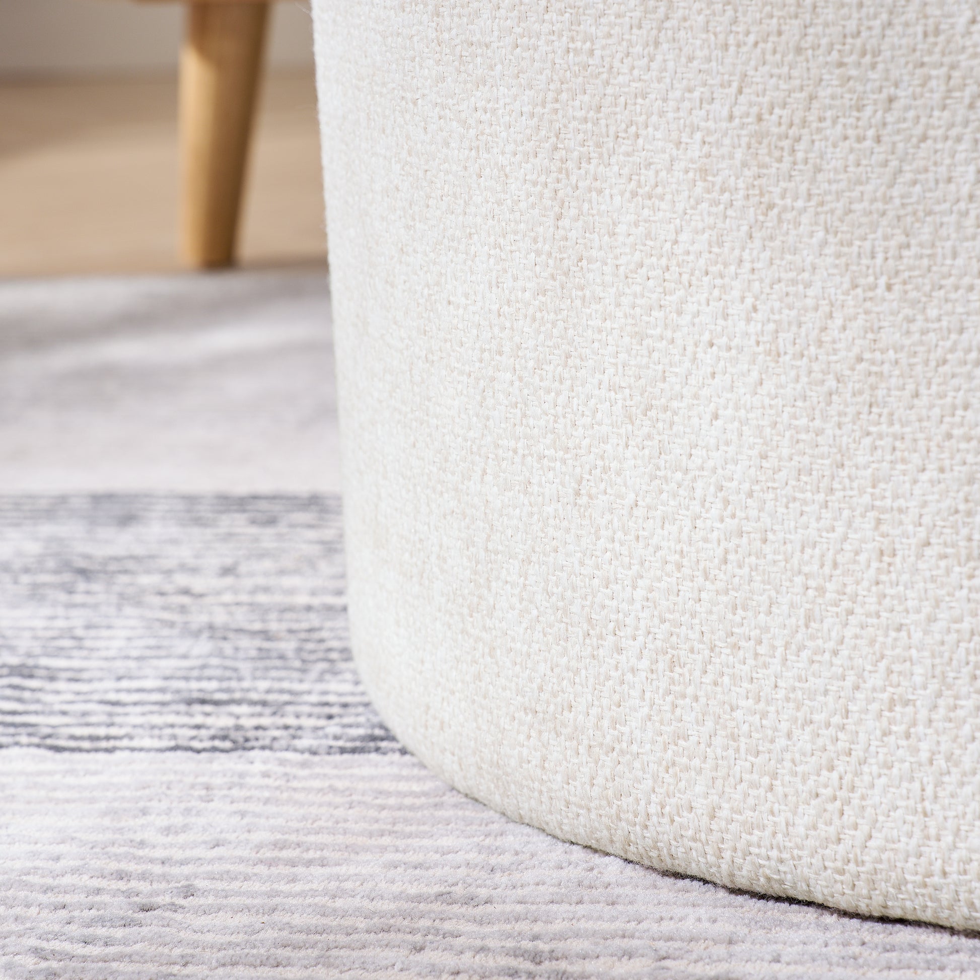 2 Piece Set Round Chenille Storage Ottoman, Equipped With A Drum Shaped Small Stool, Storage Space, And Mdf Made Desktop Panel Beige 23.62"X23.62"X16.53" Beige Chenille