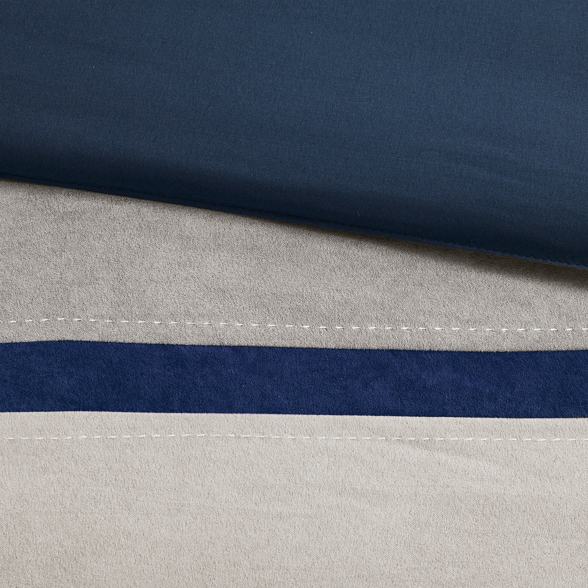 7 Piece Faux Suede Comforter Set Blue Cal King California King Blue Polyester