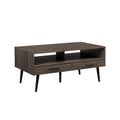 Contemporary 2 Drawer Low Coffee Table Slate Grey Light Gray Mdf Mdf