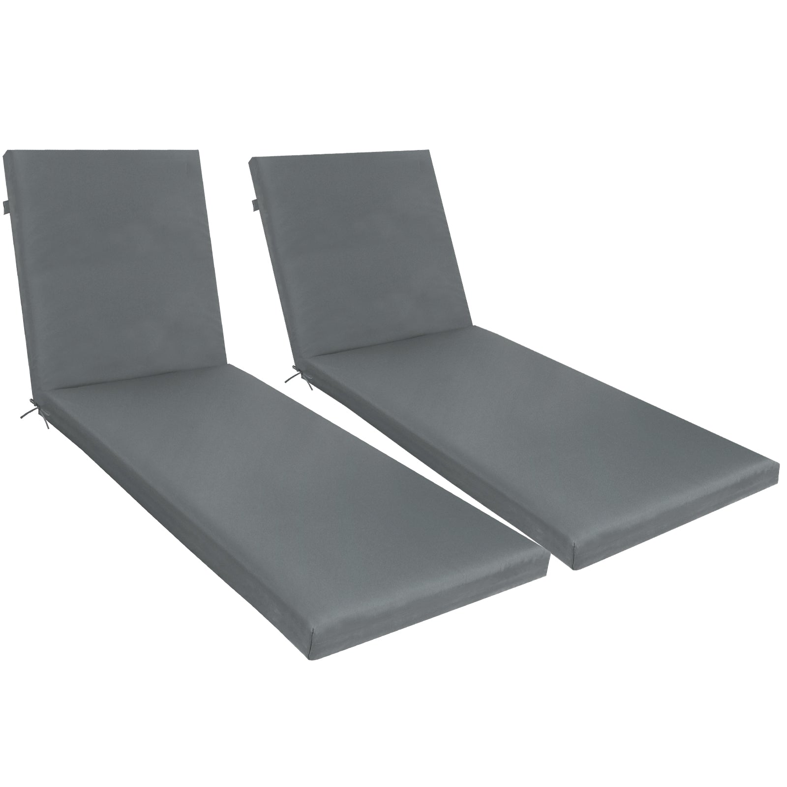 2Pcs Set Outdoor Lounge Chair Cushion Replacement Patio Funiture Seat Cushion Chaise Lounge Cushion Grey Grey Polyester