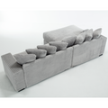 Arrived Oversized Two Piece Couches, L Shaped Sofa, Corduroy, Left Chaise Daybed,With Armrests,Eight Throw Pillows,Corner Sofa,Easy To Assemble, Gray Gray Polyester Wood Primary Living Space Medium Soft Pillow Back Modern Square Arms Wood 3 Seat