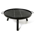 23 Inch Outdoor Fire Pit, Durable Wood Burning Fireplace Bowl With Grill Rack For Patio Garden, Backyard, Porchcamping, Bbq, Picnic Bonfire Black Garden & Outdoor Steel