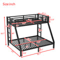 Metal Twin Xl Over Queen Bunk Bed For Teens And Adults,Space Saving Noise Reduced No Box Spring Needed,Black Twin Xl Black Metal