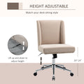 Vinsetto Mid Back Home Office Chair, Task Chair With Tilt, 360 Swivel, Padded Desk Chair With Adjustable Height, Beige Beige Steel