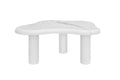 Cloud Coffee Table Classic Modern Marbling Tea Table, Irregular Indoor End Table For Living Room Apartment Free Shape With 3 Legs White Modern Mdf