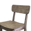 Curved Seat Wooden Frame Counter Stool With Cut Out Backrest, Gray Gray Solid Wood