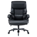 Big And Tall Office Chair 500 Lbs Executive Office Chair For Heavy People Heavy Duty Office Chair With Sturdy Rollerblade Wheels Desk Chair With Adjustable Lumbar Support Black Leather Chair Black Office Office Chairs Solid Back Pu Leather