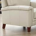 Westcott Leather Chair Beige Memory Foam Genuine Leather