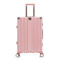 Luggage Sets 20 24 28 Inch Three Model Set, Stylish Suitcase With Aluminum Frame Password Lock, Suitable For Travel Suitcases And Suitcases Rose Gold Contemporary Aluminum,Pc