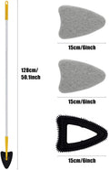 Tub Tile Scrubber Brush 2 In 1 Cleaning Brush Pole Stiff Bristles Scouring Pads For Cleaning Bathroom Kitchen Toilet Wall Tub Tile Sink Non Scratch Black Iron