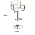 Arm Chair Style Bar Stool With Gas Lift Brown And Silver Set Of 2 Brown Mdf