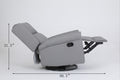 360 Degree Swivel Upholstered Manual Recliner With Trims For Living Room, Grey Gray Wood Primary Living Space Soft Handle Pu