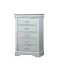 Platinum 5 Drawer Chest With Metal Handles Silver Bedroom Particle Board Mdf