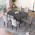 Dining Table Set For 6, 7 Piece Kitchen Table Chairs Set, 1.8