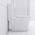 Elongated One Piece Toilet White White Bathroom Modern Porcelain