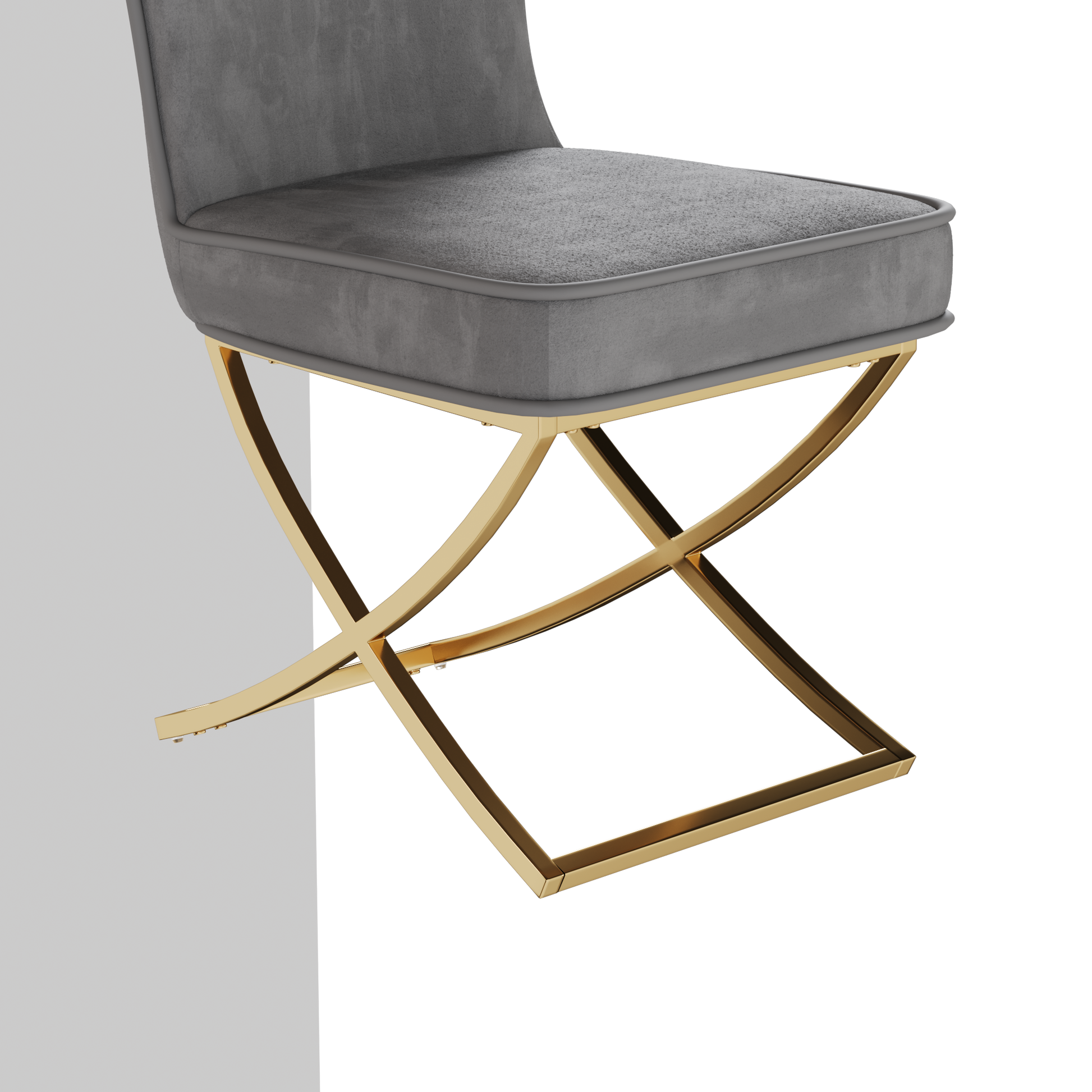 Dining Chair Set Of 4, Grey Velvet Backrest And Golden Metal Legs.For Modern Kitchen Dining Room Chair For Kitchen Living Modern Decorative Leisure Chairs Office Chairs Grey Foam Velvet