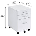 White And Chrome 3 Drawer Rectangular File Cabinet Filing Cabinets 3 4 Drawers White Office Drawers Included Modern Wood Metal