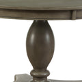 Transitional Style Round Dining Table With Pedestal Base, Oak Gray Gray Solid Wood