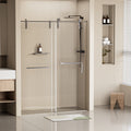 44 48 In. W X 76 In. H Frameless Shower Door, Single Sliding Shower Door, 5 16