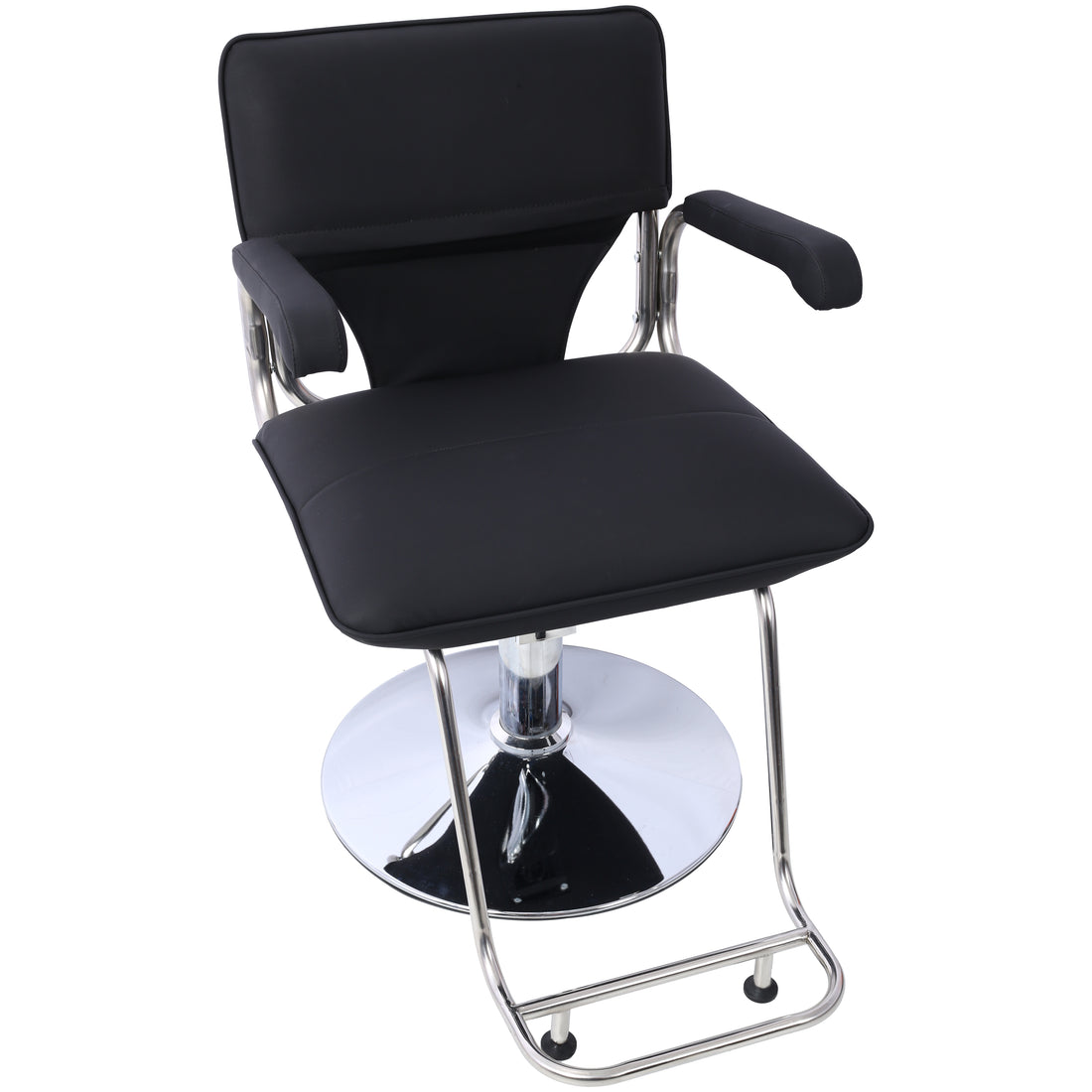 Stainless Steel Frame,Fashion Style Hair Salon Chair Styling Heavy Duty Hydraulic Pump Barber Chair Beauty Shampoo Barbering Chair For Hair Stylist Women Man,With Barber Cape Black Black Pu