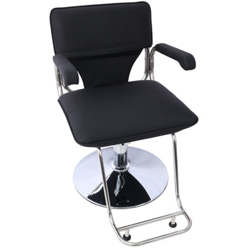 Stainless Steel Frame,Fashion Style Hair Salon Chair Styling Heavy Duty Hydraulic Pump Barber Chair Beauty Shampoo Barbering Chair For Hair Stylist Women Man,With Barber Cape Black Black Pu