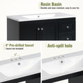 Video 36 Inch Shaker Style Free Standing Bathroom Vanity Cabinet With Sink, 4 Soft Close Drawers And 2 Soft Close Doors Black Bathroom Mdf