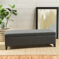 Hartford Storage Ottoman Dark Gray Fabric