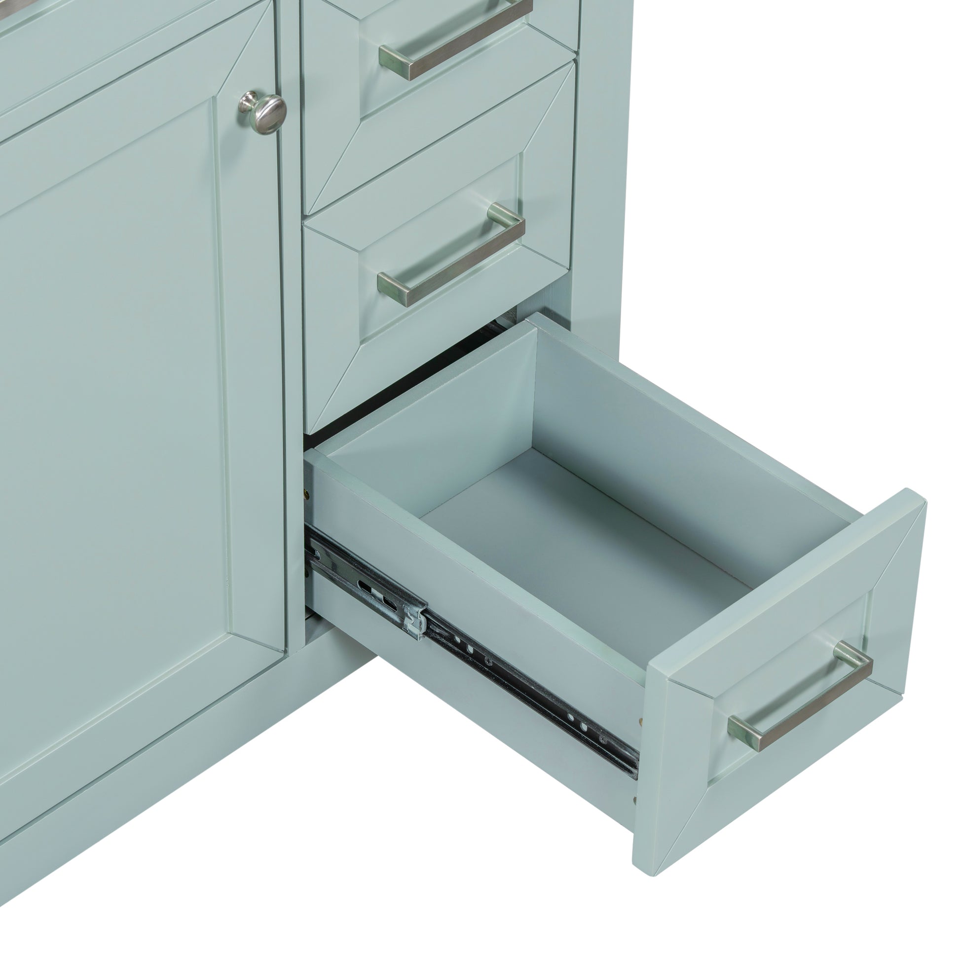 30" Bathroom Vanity With Sink Combo, Green Bathroom Cabinet With Drawers, Solid Frame And Mdf Board Green Solid Wood Mdf