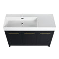 48 Inch Freestanding Bathroom Vanity With Resin Sink, With Soft Closing Door, Kd Package Black Chestnut Bathroom Modern Plywood