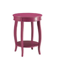Purple Accent Table With Bottom Shelf Purple Primary Living Space Shelves Round Solid Wood Mdf