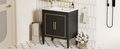 30 Inch Bathroom Vanity With Ceramic Basin, Soft Close Door, Built In Hidden Drawer Black Bathroom Solid Wood Mdf