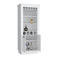 Lafayette Bar Cabinet With 4 Bottle Rack, Upper Glass Holder And Dual Door Design White Primary Living Space Modern Shelves Included Particle Board