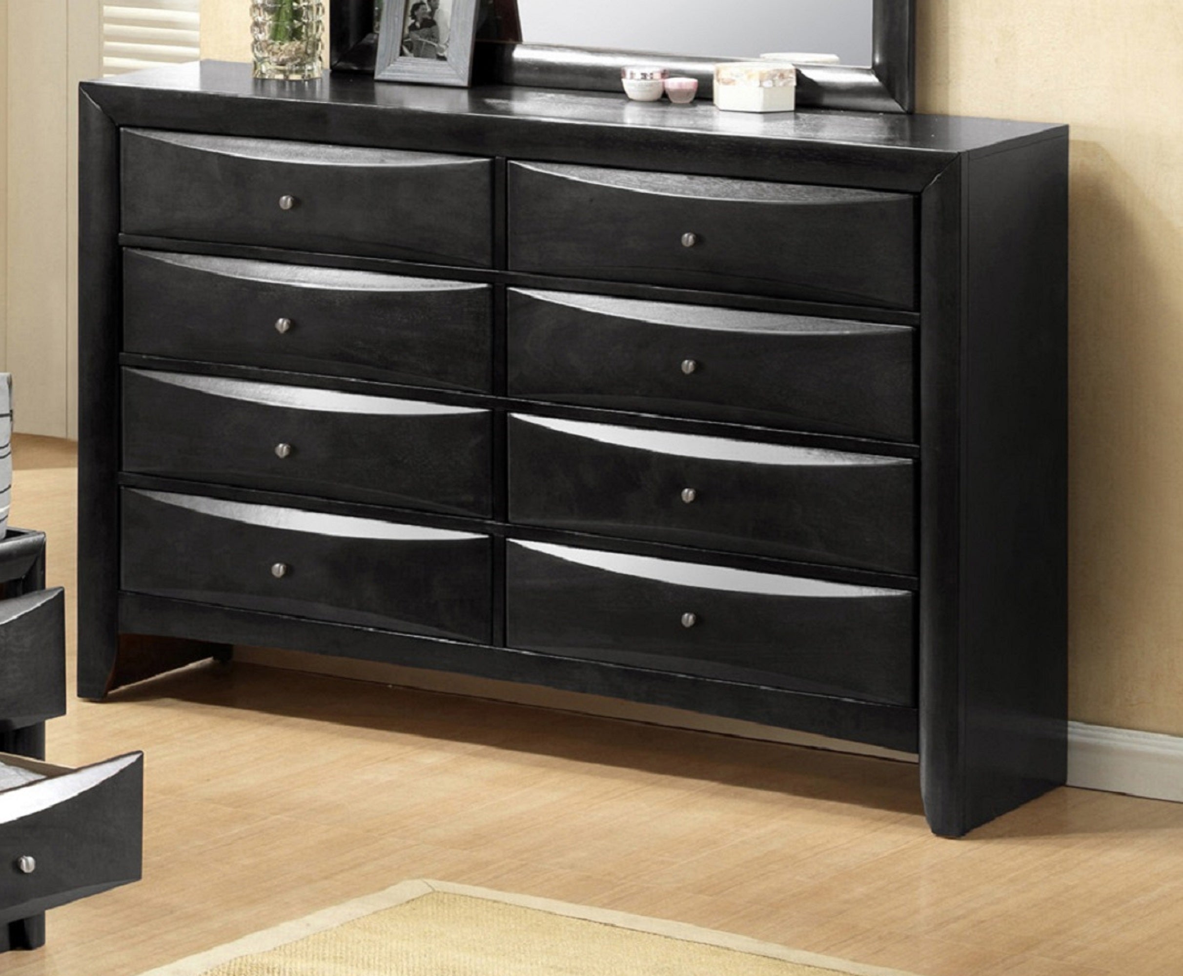 1Pc Contemporary 8 Drawer Dresser Black Finish Solid Wood Wooden Bedroom Furniture Black Bedroom Contemporary Wood 1Pc Contemporary 8 Drawer Dresser Black Finish Solid Wood Wooden Bedroom Furniture Black Bedroom Contemporary Wood