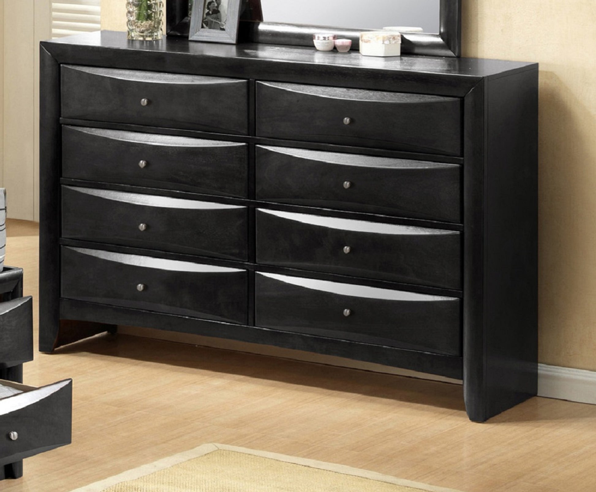 1Pc Contemporary 8 Drawer Dresser Black Finish Solid Wood Wooden Bedroom Furniture Black Bedroom Contemporary Wood 1Pc Contemporary 8 Drawer Dresser Black Finish Solid Wood Wooden Bedroom Furniture Black Bedroom Contemporary Wood