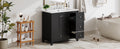 36 Inch Modern Bathroom Vanity With Usb Charging, Two Doors And Three Drawers Bathroom Storage Vanity Cabinet, Small Bathroom Vanity Cabinet With Single Sinkblack Faucets Not Included Black Bathroom Modern Solid Wood Mdf Resin