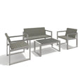 Aluminum And Rattan Modern 4 Piece Sofa Seating Group For Patio Garden Outdoor Yes Complete Patio Set Gray Silver Mildew Resistant Frame Fade Resistant Cushion Garden & Outdoor Modern Complete Patio Sets Aluminium Aluminium